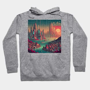 city retro futurista Hoodie